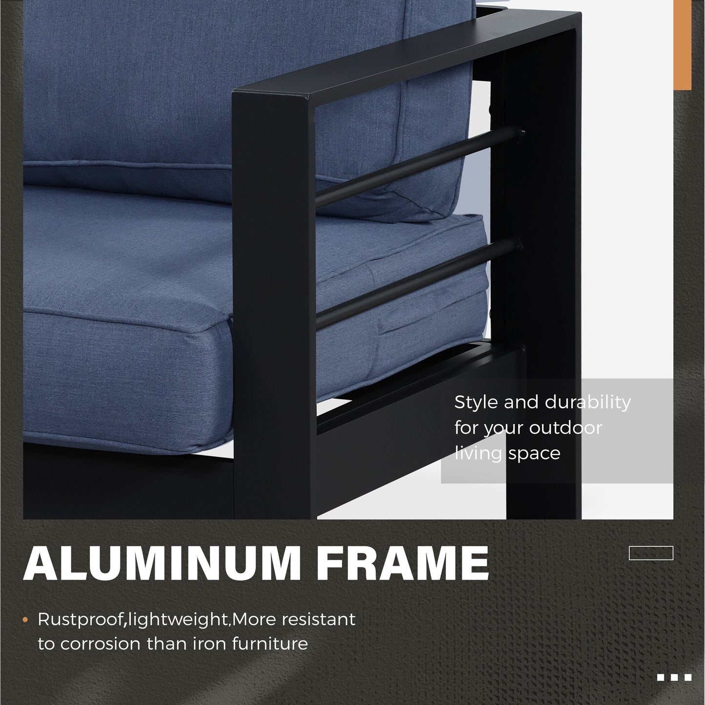 Gruppo di sedute componibili per esterni in alluminio Royalcraft da 5 pezzi