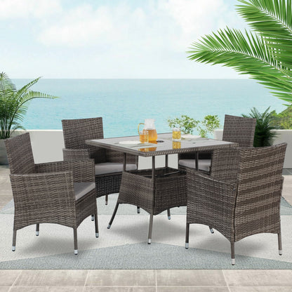 Set da pranzo da giardino Royalcraft da 5 pezzi con tavolo e sedie