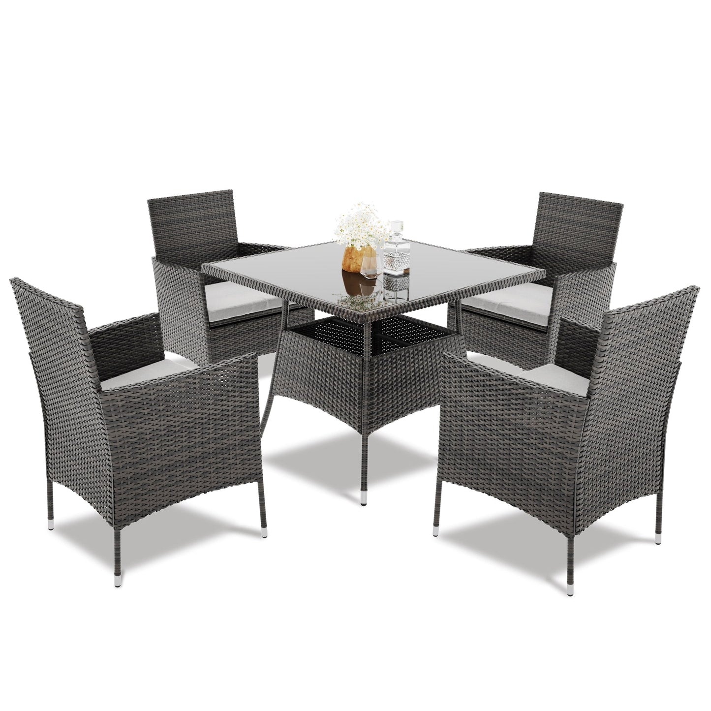 Set da pranzo da giardino Royalcraft da 5 pezzi con tavolo e sedie