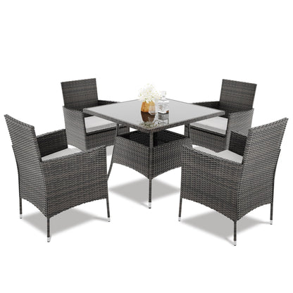 Set da pranzo da giardino Royalcraft da 5 pezzi con tavolo e sedie