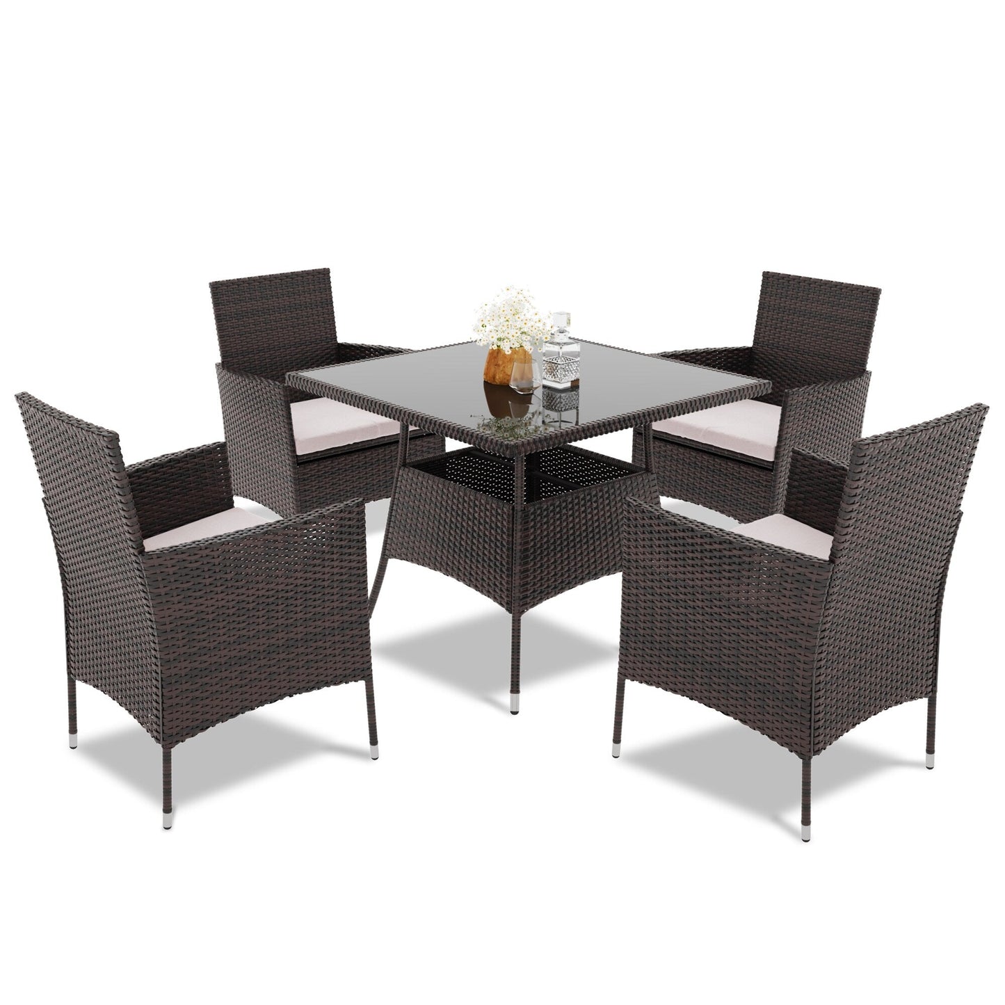 Set da pranzo da giardino Royalcraft da 5 pezzi con tavolo e sedie