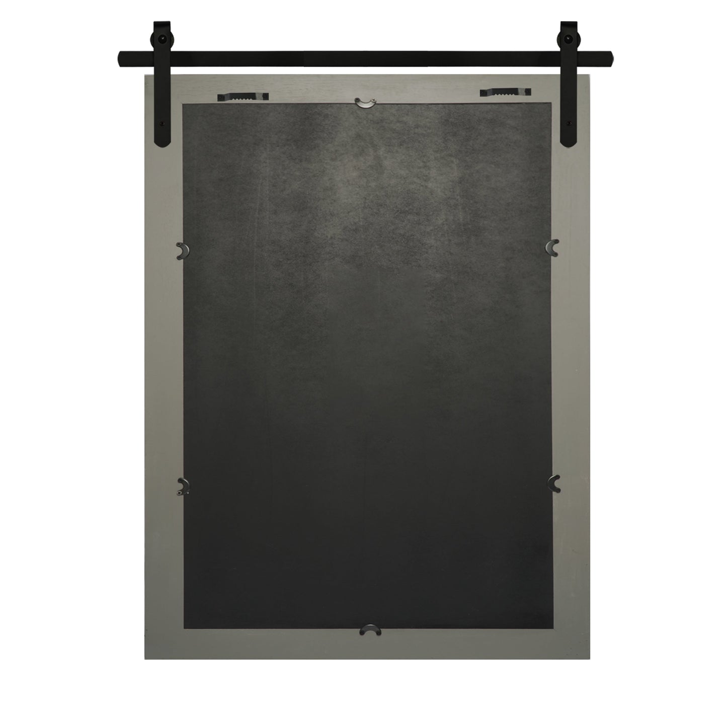 Specchio da toeletta rustico da fattoria, cornice in legno massello con specchio in stile fienile in metallo