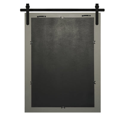 Specchio da toeletta rustico da fattoria, cornice in legno massello con specchio in stile fienile in metallo