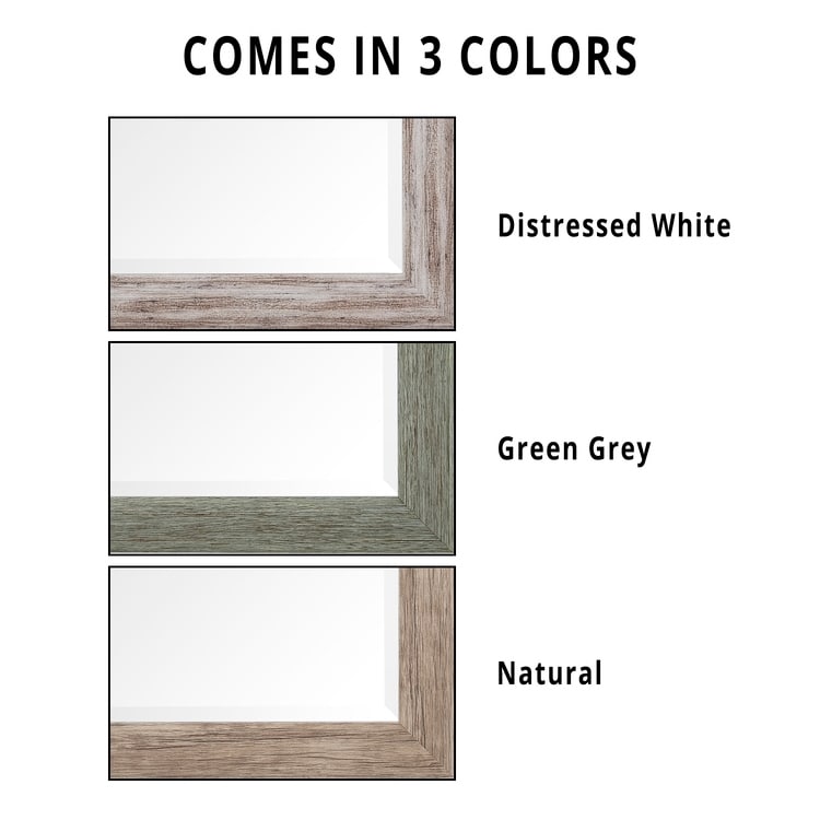 Specchio da terra rustico a figura intera - Specchio a figura intera rettangolare con cornice in legno 66 x 32 per soggiorno, camera da letto