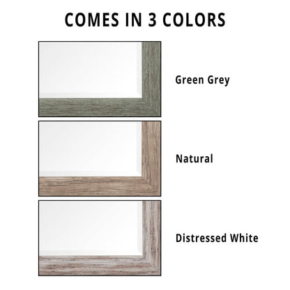 Specchio da terra rustico a figura intera - Specchio a figura intera rettangolare con cornice in legno 66 x 32 per soggiorno, camera da letto