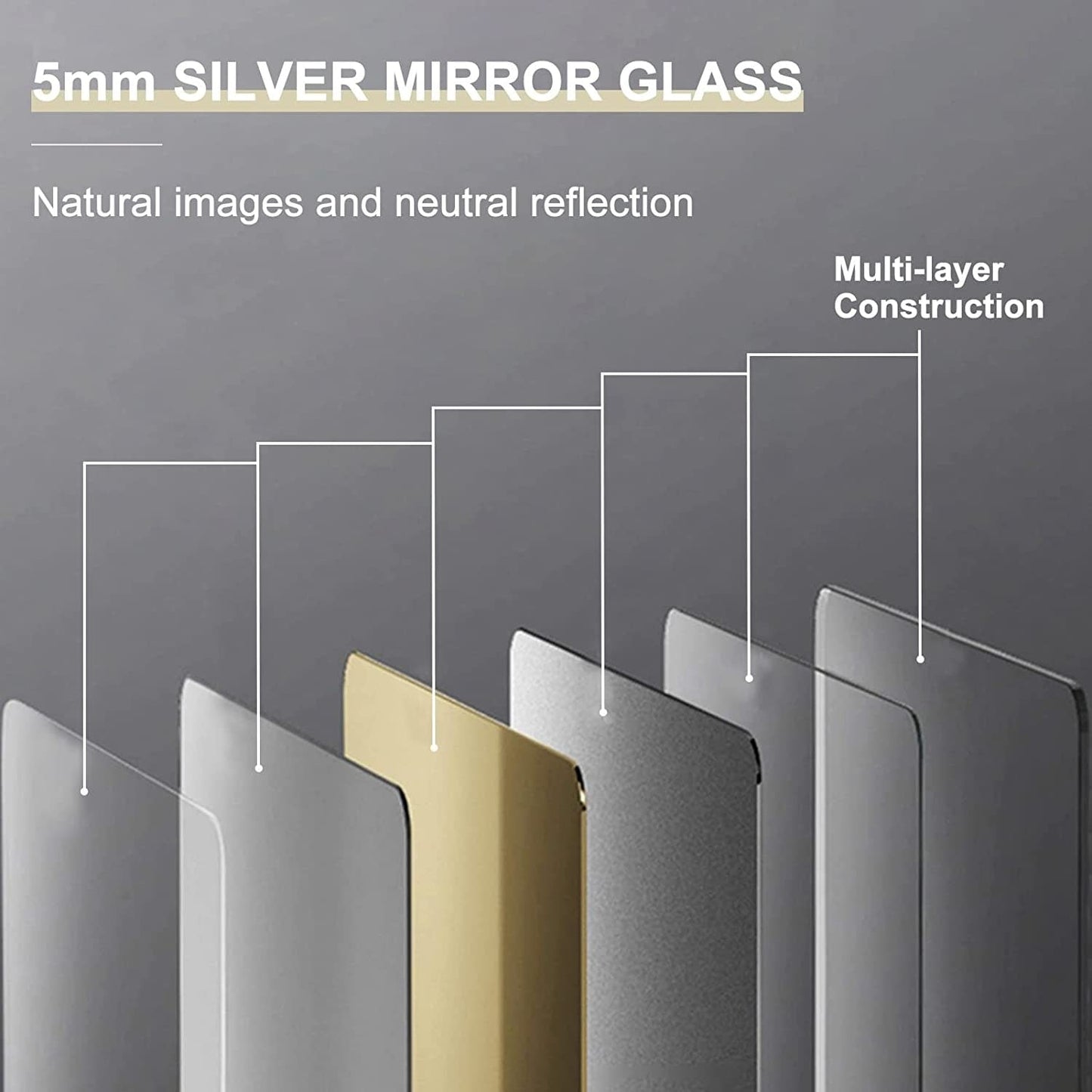 Specchio da parete con cornice in legno rustico, specchio da bagno in legno naturale