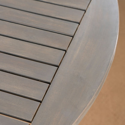 Set da pranzo rotondo in vimini e legno Ryan Outdoor da 5 pezzi con cuscini di Christopher Knight Home