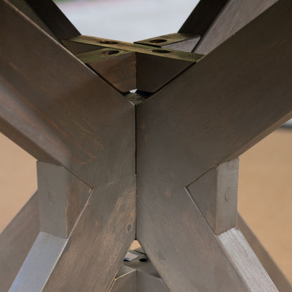 Set da pranzo rotondo in vimini e legno Ryan Outdoor da 5 pezzi con cuscini di Christopher Knight Home