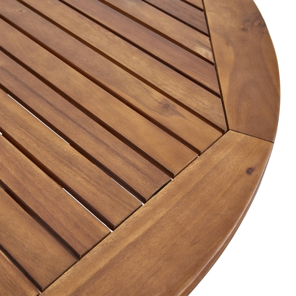 Set da pranzo rotondo in vimini e legno Ryan Outdoor da 5 pezzi con cuscini di Christopher Knight Home