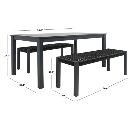 SAFAVIEH Akmaral Set da pranzo con tavolo e 2 panche - 35Lx50Px29A