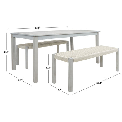 SAFAVIEH Akmaral Set da pranzo con tavolo e 2 panche - 35Lx50Px29A