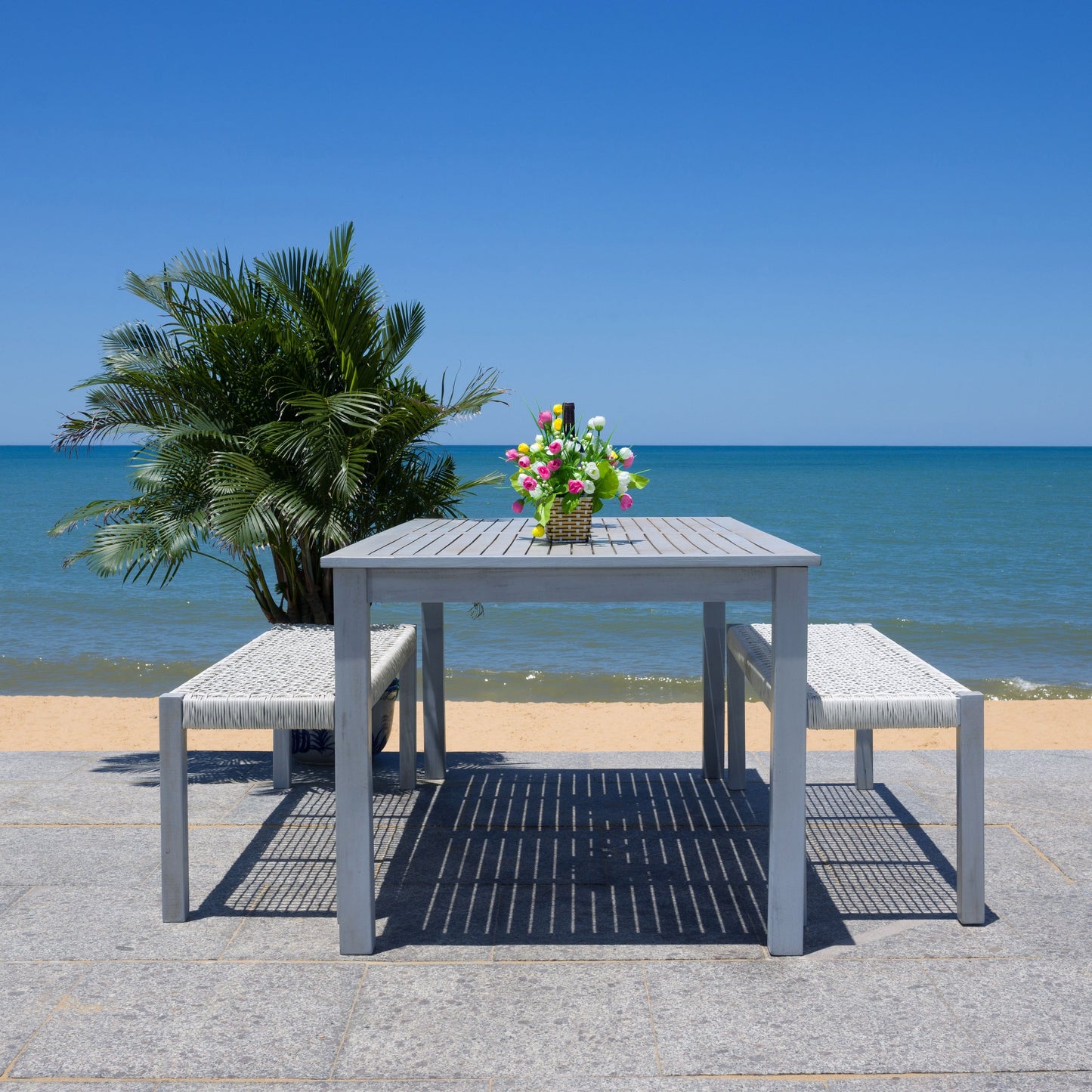 SAFAVIEH Akmaral Set da pranzo con tavolo e 2 panche - 35Lx50Px29A