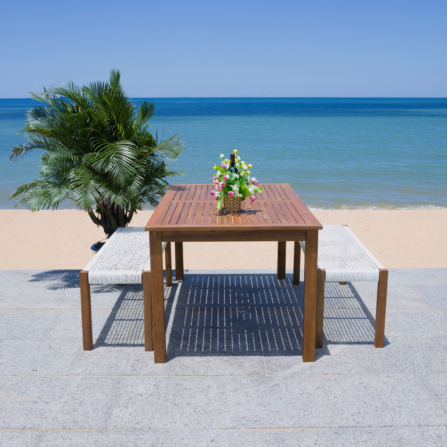 SAFAVIEH Akmaral Set da pranzo con tavolo e 2 panche - 35Lx50Px29A