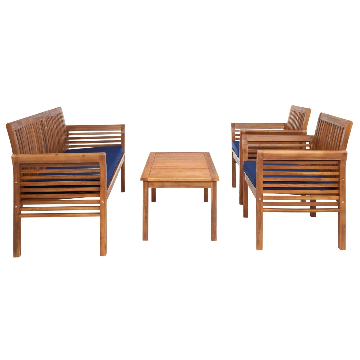 Set da giardino per conversazione SAFAVIEH Carson in legno massello di acacia, 4 pezzi - 50L x 24P x 30A