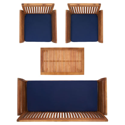 Set da giardino per conversazione SAFAVIEH Carson in legno massello di acacia, 4 pezzi - 50L x 24P x 30A
