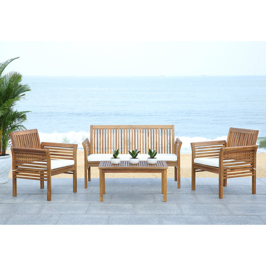 Set da giardino per conversazione SAFAVIEH Carson in legno massello di acacia, 4 pezzi - 50L x 24P x 30A