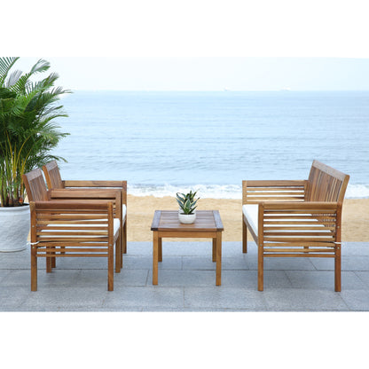 Set da giardino per conversazione SAFAVIEH Carson in legno massello di acacia, 4 pezzi - 50L x 24P x 30A