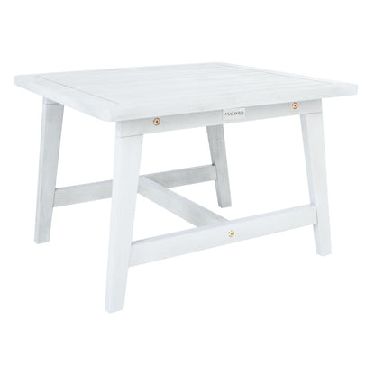 SAFAVIEH Chantelle Outdoor Living, set di 2 sedie e sgabelli in legno massello (include tavolino) - 26L x 35P x 33A