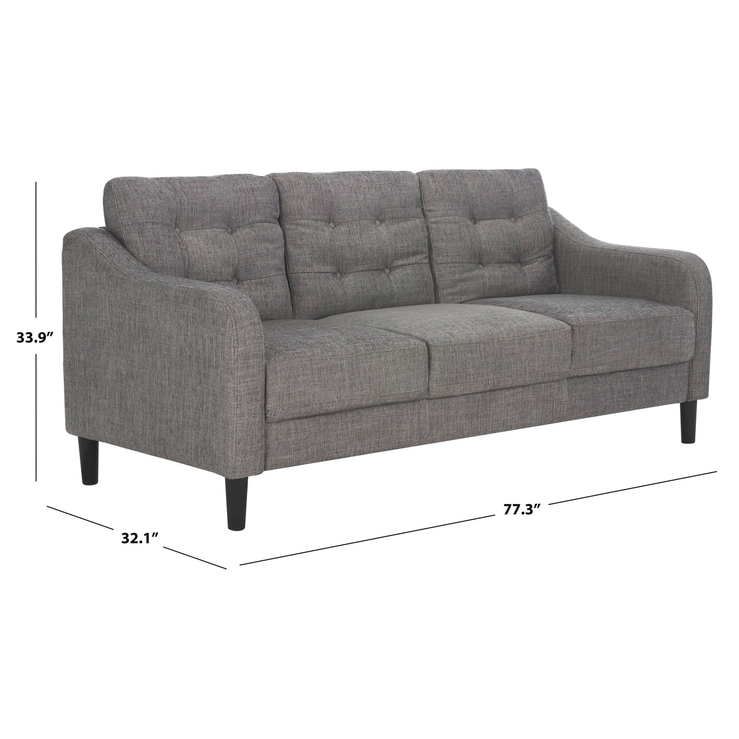 Divano a 3 posti con schienale capitonné SAFAVIEH Couture Nathaniel - 77L x 32P x 34A