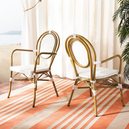 SAFAVIEH Felicity French Bistro sedia impilabile con braccioli (set di 2) - 20W x 35D x 24H