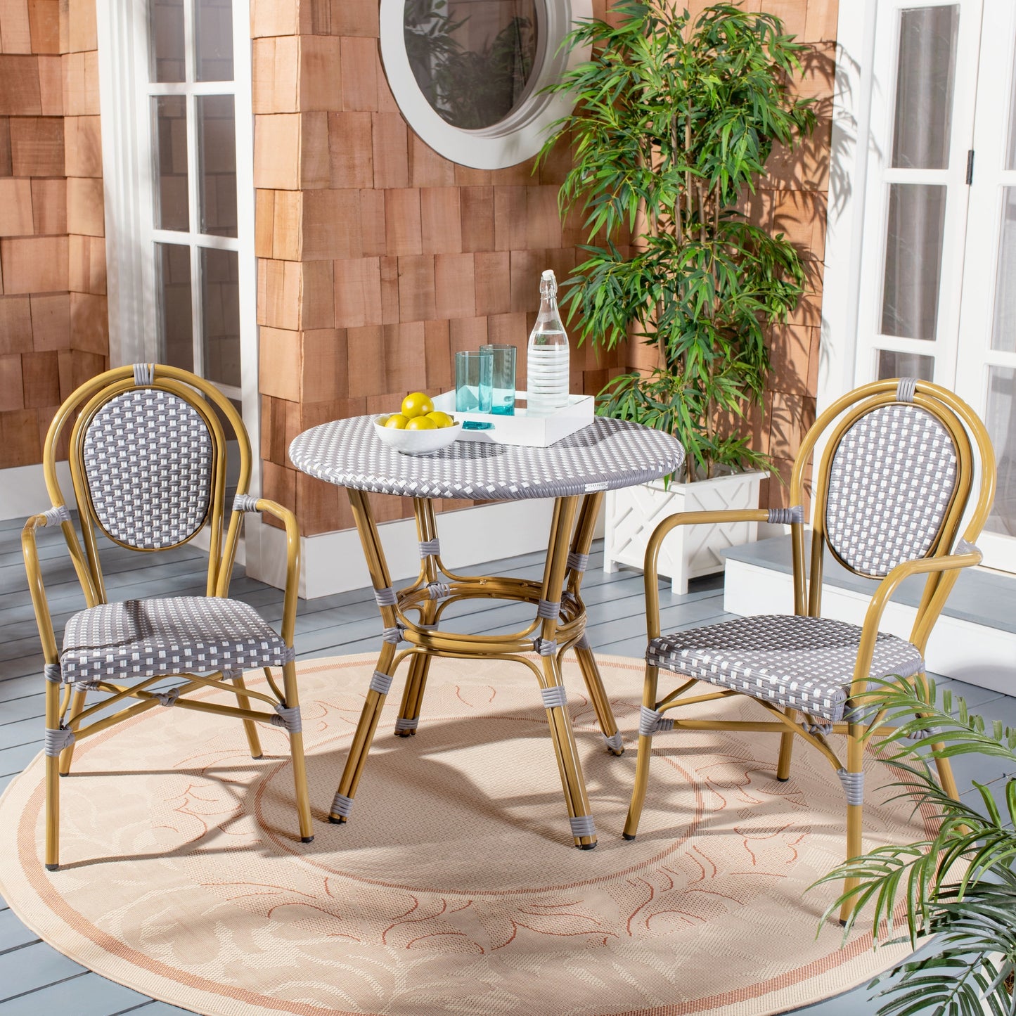 SAFAVIEH Felicity French Bistro sedia impilabile con braccioli (set di 2) - 20W x 35D x 24H