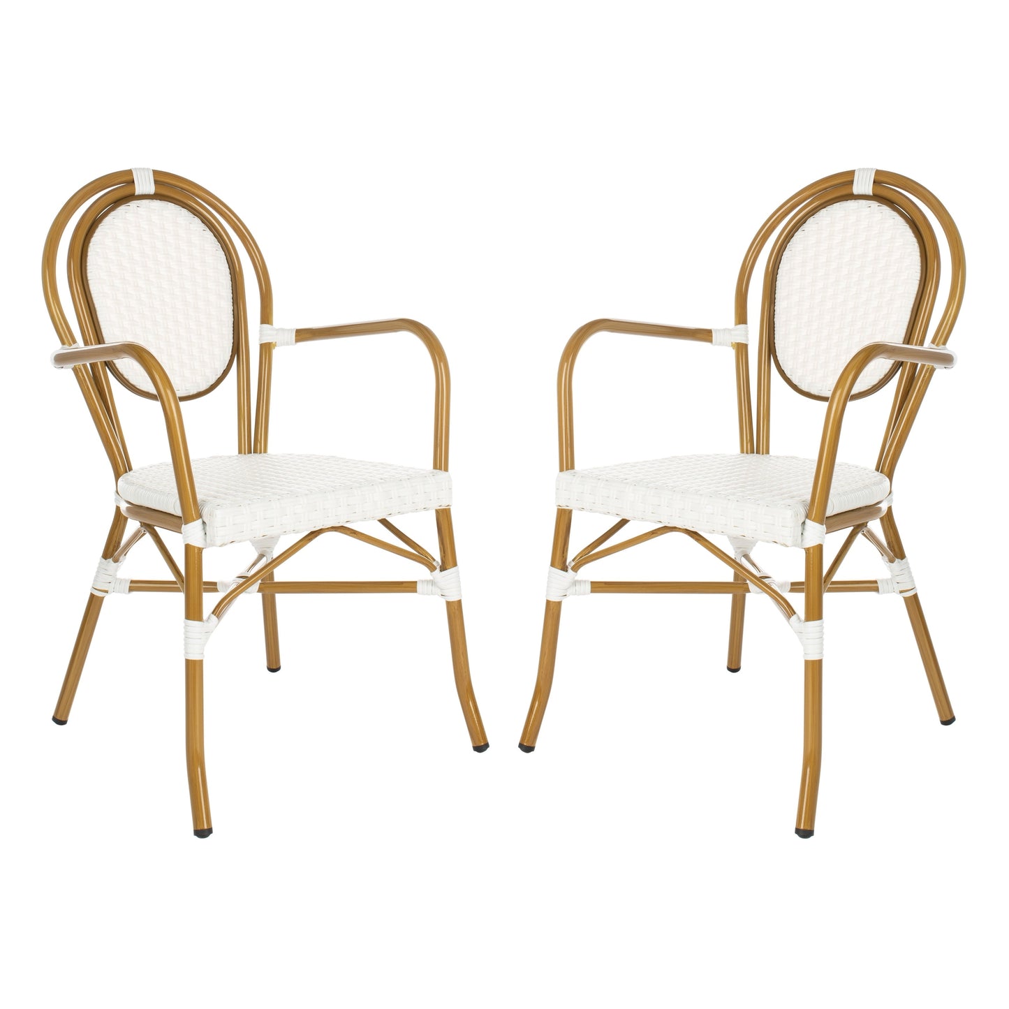 SAFAVIEH Felicity French Bistro sedia impilabile con braccioli (set di 2) - 20W x 35D x 24H