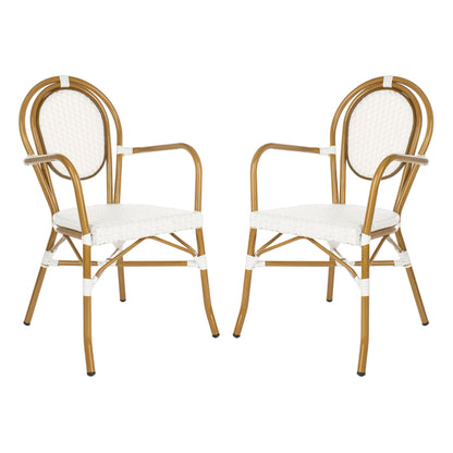 SAFAVIEH Felicity French Bistro sedia impilabile con braccioli (set di 2) - 20W x 35D x 24H
