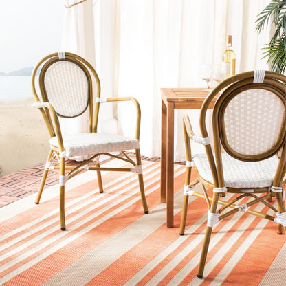 SAFAVIEH Felicity French Bistro sedia impilabile con braccioli (set di 2) - 20W x 35D x 24H