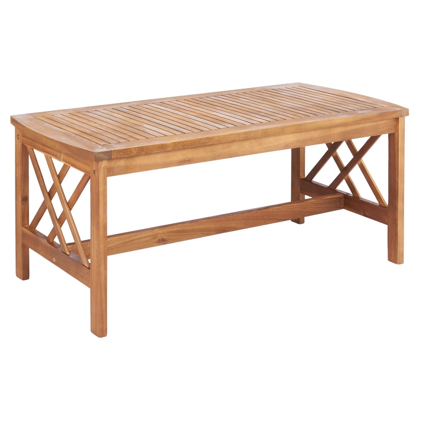 SAFAVIEH Fontana, set da esterno per conversazione in legno massello di acacia, 4 pezzi - 47L x 26P x 33A