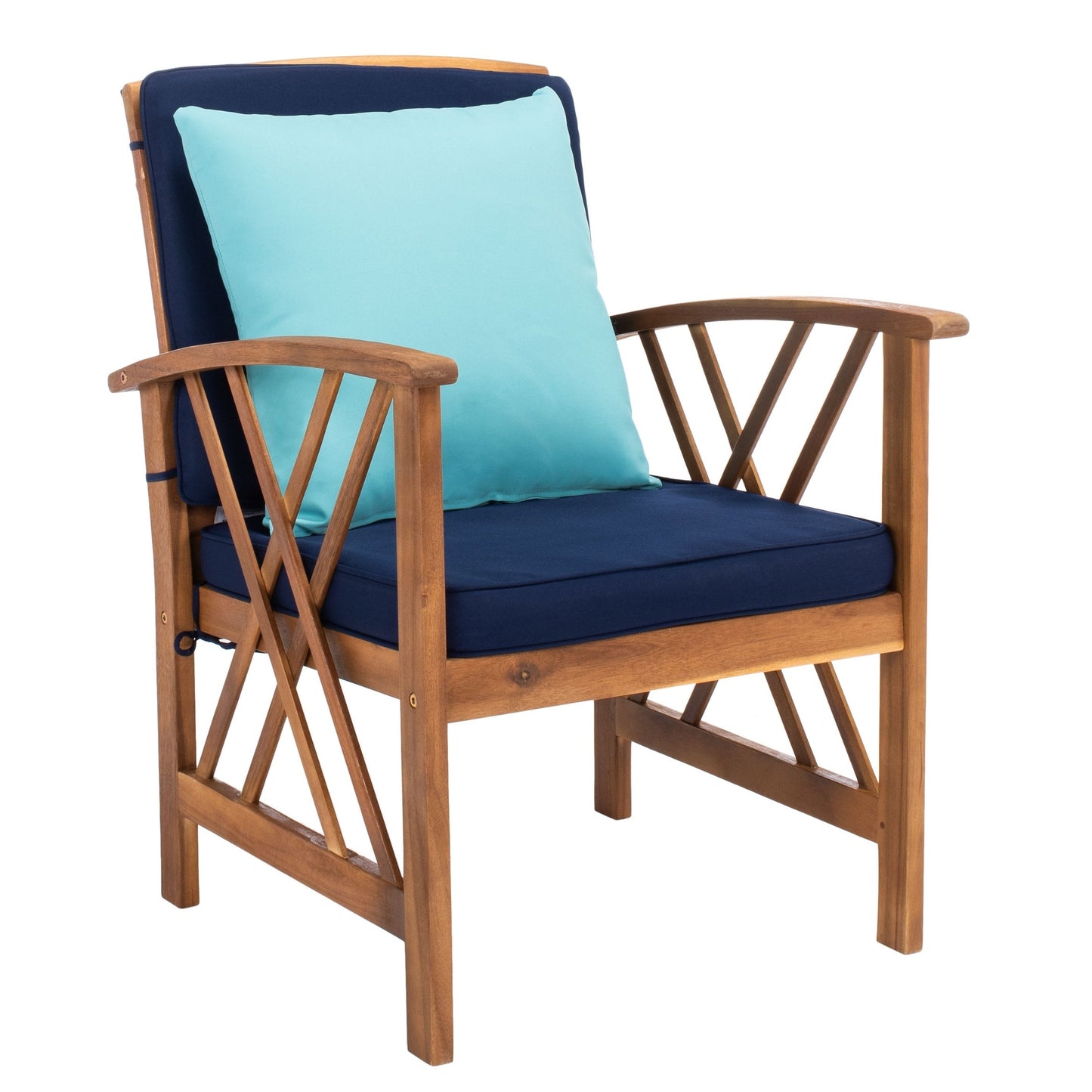 SAFAVIEH Fontana Set da esterno per conversazione in legno massello di acacia, 4 pezzi - 47L x 26P x 33A