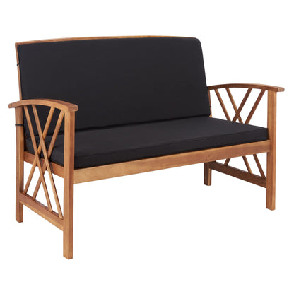 SAFAVIEH Fontana, set da esterno per conversazione in legno massello di acacia, 4 pezzi - 47L x 26P x 33A