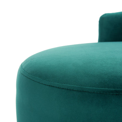 Divano SAFAVIEH Helgrit in velluto nero/oro retrò glamour - 57,5 ​​L x 27 P x 28 A - 58 L x 27 P x 28 A