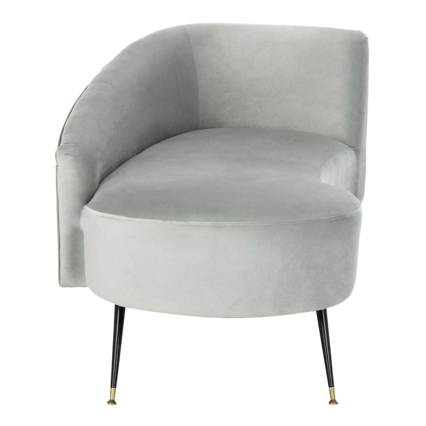 Divano SAFAVIEH Helgrit in velluto nero/oro retrò glamour - 57,5 ​​L x 27 P x 28 A - 58 L x 27 P x 28 A