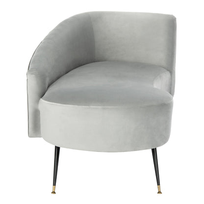 Divano SAFAVIEH Helgrit in velluto nero/oro retrò glamour - 57,5 ​​L x 27 P x 28 A - 58 L x 27 P x 28 A