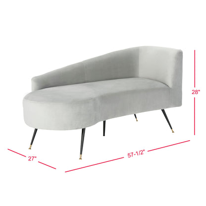 Divano SAFAVIEH Helgrit in velluto nero/oro retrò glamour - 57,5 ​​L x 27 P x 28 A - 58 L x 27 P x 28 A