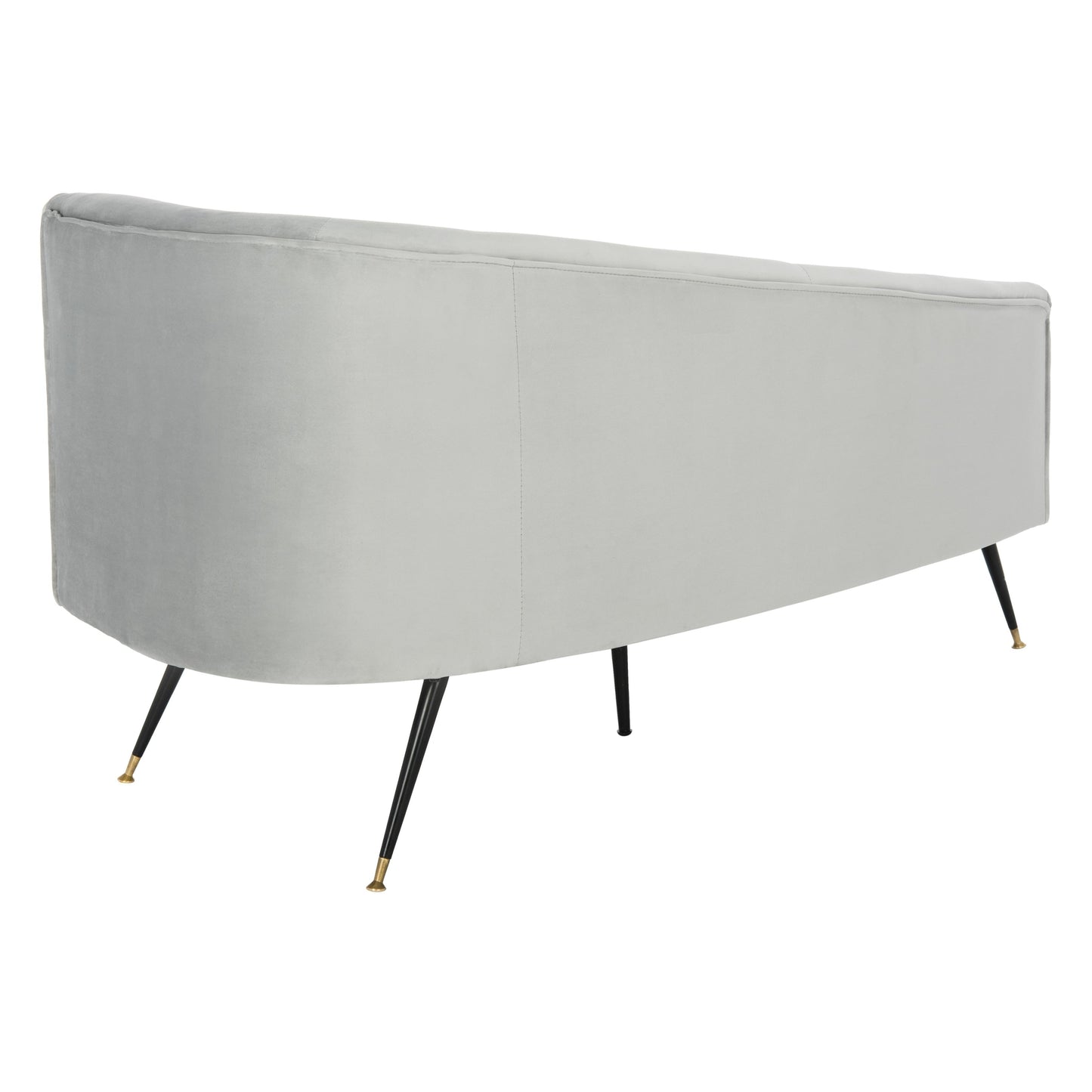 Divano SAFAVIEH Helgrit in velluto nero/oro retrò glamour - 57,5 ​​L x 27 P x 28 A - 58 L x 27 P x 28 A