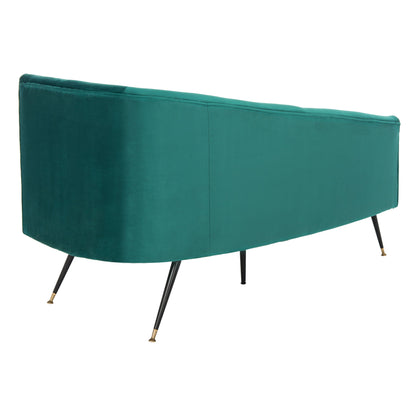 Divano SAFAVIEH Helgrit in velluto nero/oro retrò glamour - 57,5 ​​L x 27 P x 28 A - 58 L x 27 P x 28 A