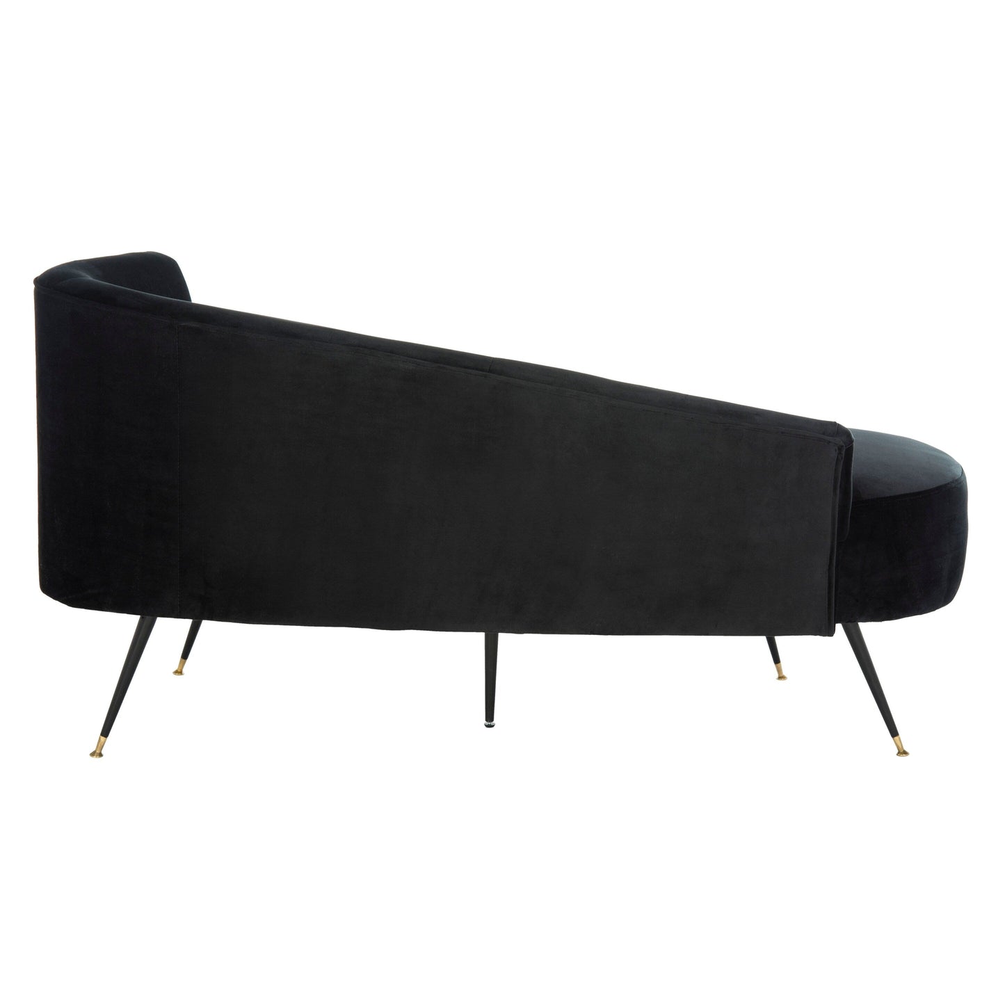 Divano SAFAVIEH Helgrit in velluto nero/oro retrò glamour - 57,5 ​​L x 27 P x 28 A - 58 L x 27 P x 28 A