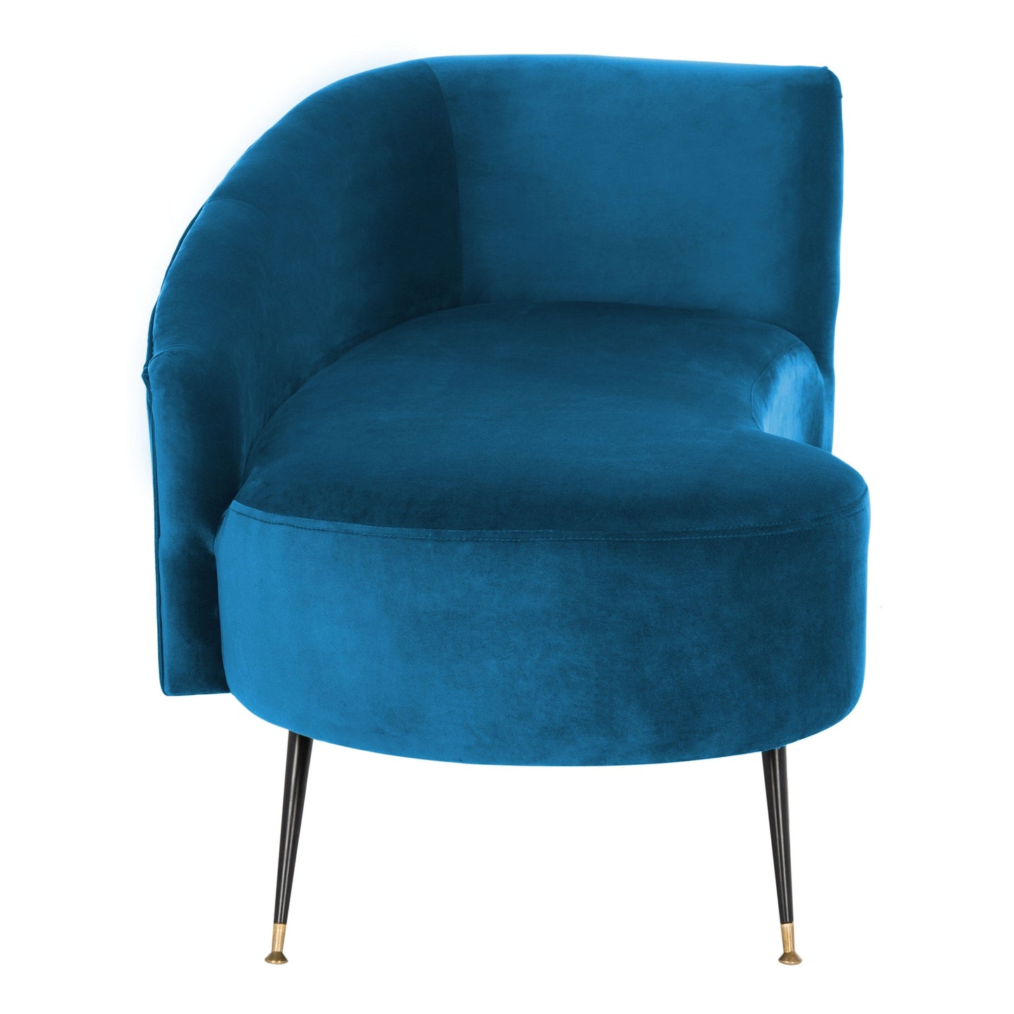 Divano SAFAVIEH Helgrit in velluto nero/oro retrò glamour - 57,5 ​​L x 27 P x 28 A - 58 L x 27 P x 28 A