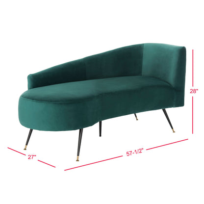 Divano SAFAVIEH Helgrit in velluto nero/oro retrò glamour - 57,5 ​​L x 27 P x 28 A - 58 L x 27 P x 28 A