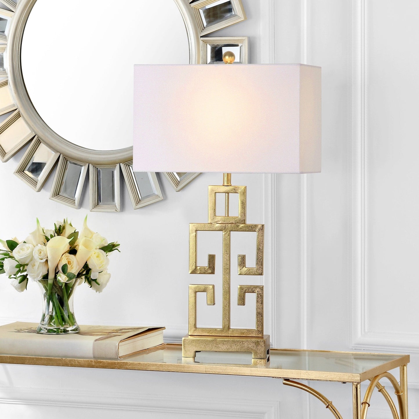 Lampada da tavolo Chantelle Greek Antiqued Gold da 29 pollici di SAFAVIEH Lighting (set di 2) - 16W x 9D x 29H