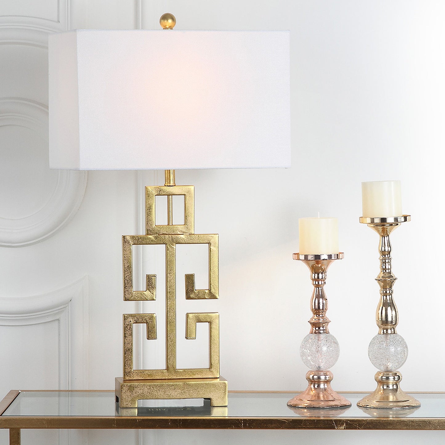 Lampada da tavolo Chantelle Greek Antiqued Gold da 29 pollici di SAFAVIEH Lighting (set di 2) - 16W x 9D x 29H