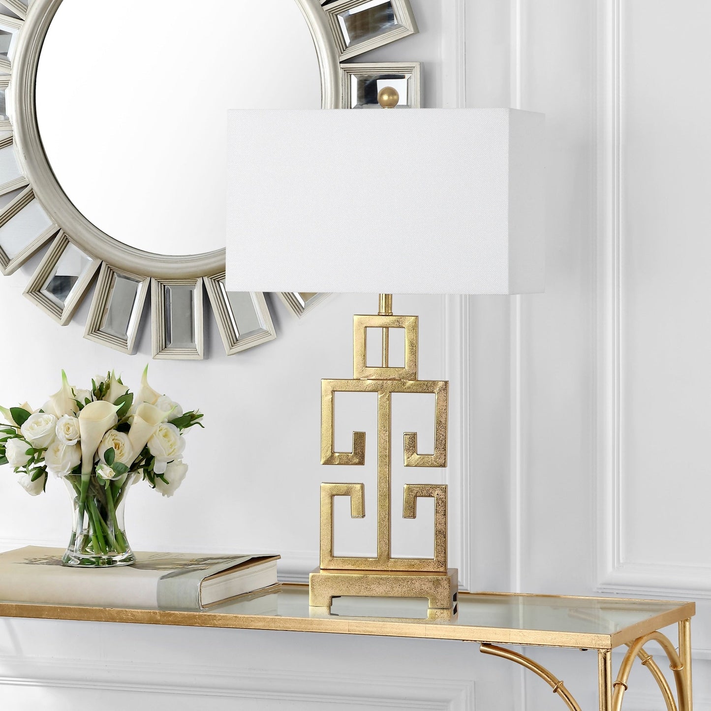 Lampada da tavolo Chantelle Greek Antiqued Gold da 29 pollici di SAFAVIEH Lighting (set di 2) - 16W x 9D x 29H