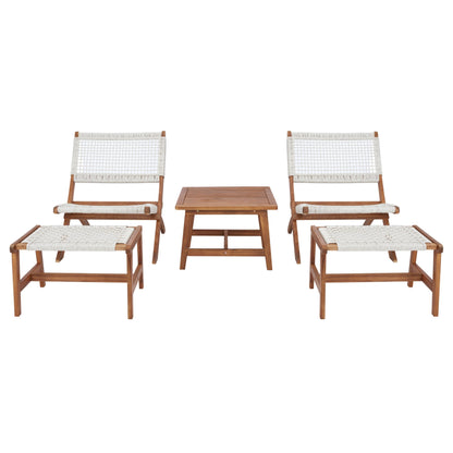 SAFAVIEH Lissy Acacia/Set tavolo e sedia da esterno in corda - 24L x 28P x 31A