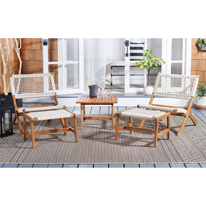 SAFAVIEH Lissy Acacia/Set tavolo e sedia da esterno in corda - 24L x 28P x 31A