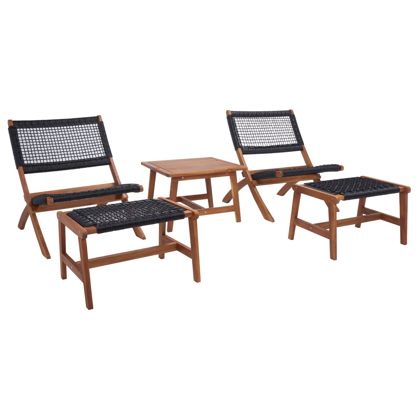 SAFAVIEH Lissy Acacia/Set tavolo e sedia da esterno in corda - 24L x 28P x 31A