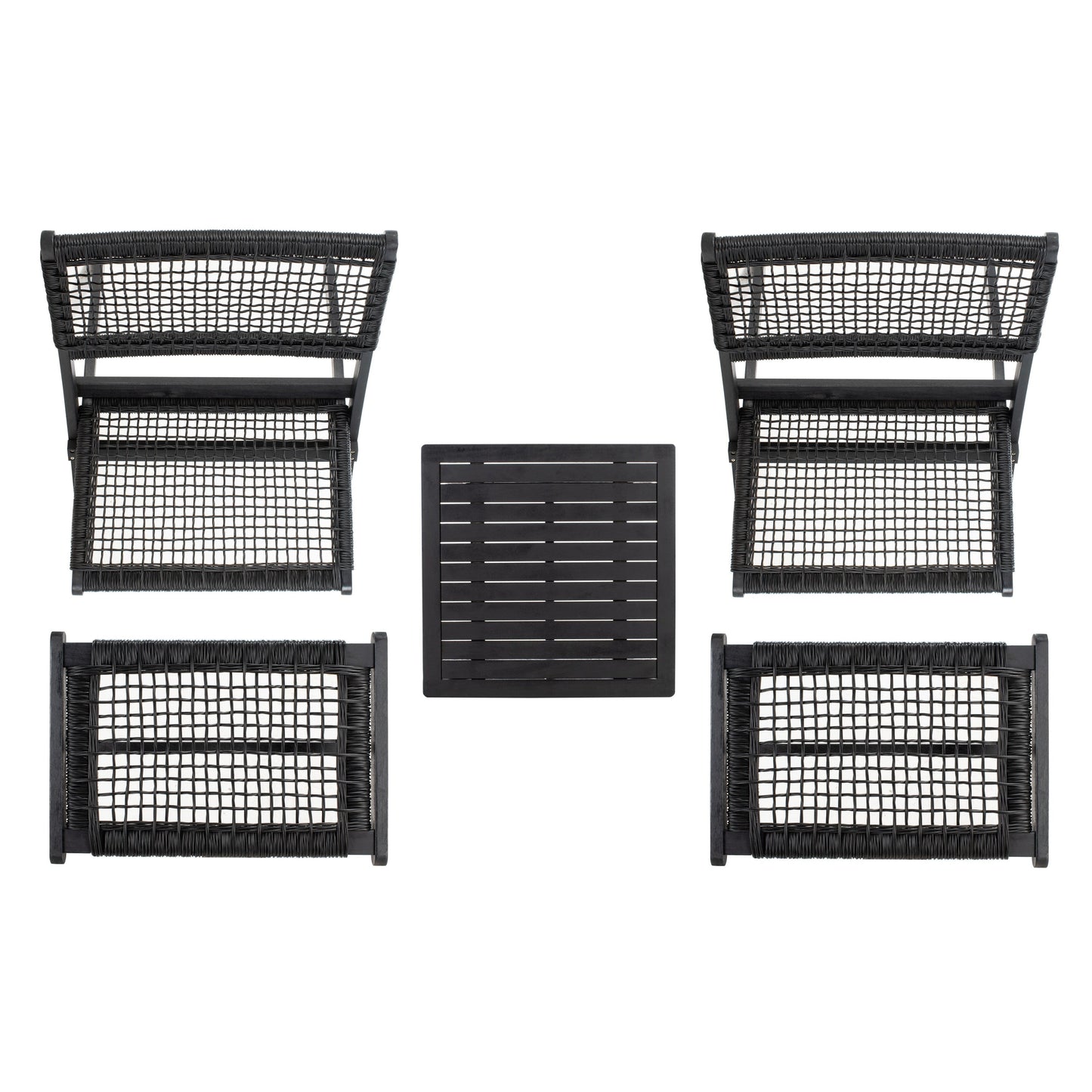 SAFAVIEH Lissy Acacia/Set tavolo e sedia da esterno in corda - 24L x 28P x 31A