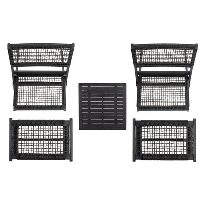 SAFAVIEH Lissy Acacia/Set tavolo e sedia da esterno in corda - 24L x 28P x 31A