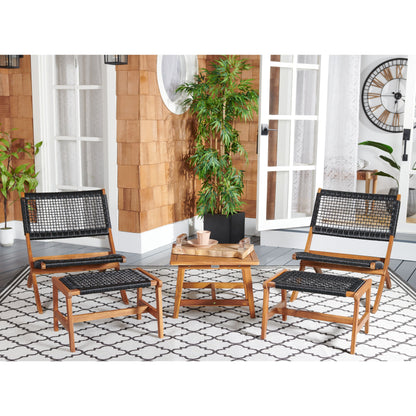SAFAVIEH Lissy Acacia/Set tavolo e sedia da esterno in corda - 24L x 28P x 31A