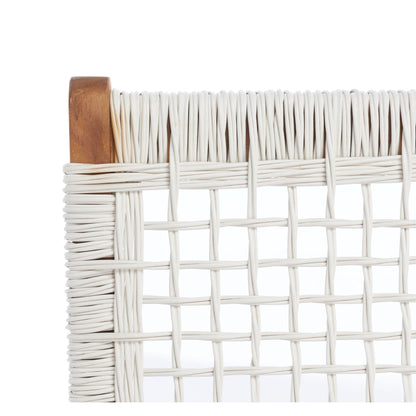 SAFAVIEH Lissy Acacia/Set tavolo e sedia da esterno in corda - 24L x 28P x 31A